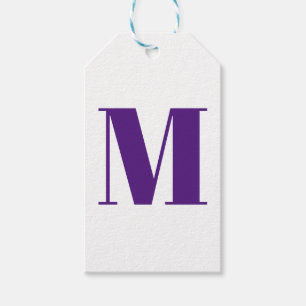 Étiquettes-cadeau Personnaliser monogramme initial violet violet bla