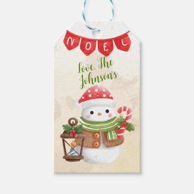 Étiquettes-cadeau Personnaliser Snowman (Devant)