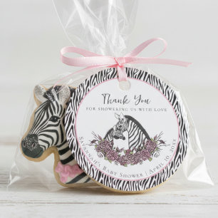 Étiquettes Cadeau Pet Sauvageon Fête Prénatale de Bébé Zèbre Safari