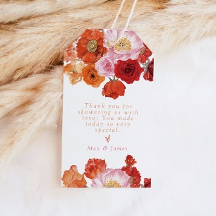 Étiquettes-cadeau Pétales florales brillantes MAX et Fête des mariée