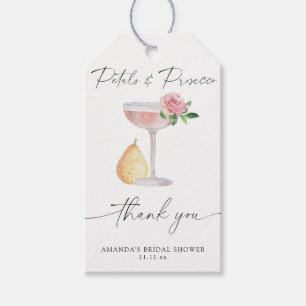Étiquettes-cadeau Pétales & Prosecco - merci pour la baby shower de 