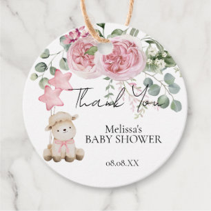 Étiquettes Cadeau Petit Agneau Doux Roses Roses Roses Roses Rose
