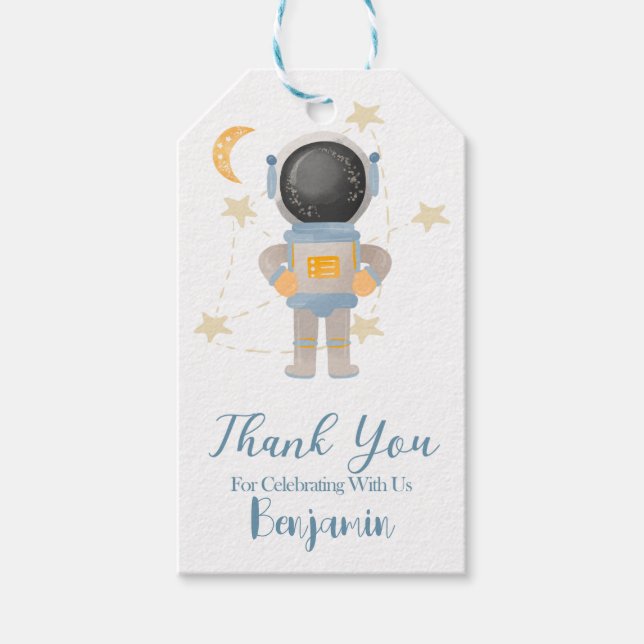 Étiquettes-cadeau Petit astronaute Espace extra-atmosphérique Annive (Devant)