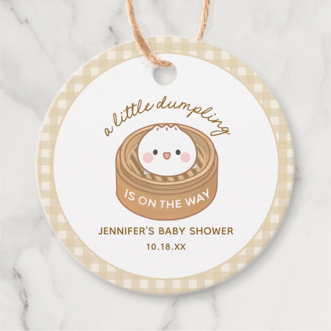 Étiquettes Cadeau Petit Baby shower de dumping Favoriser (Devant)