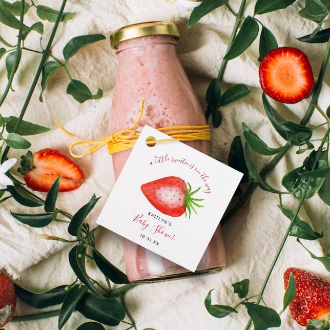 Étiquettes Cadeau Petit Baby shower de fraises doux (Créateur téléchargé)