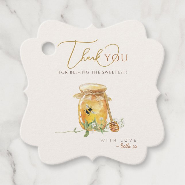 Étiquettes Cadeau Petit Baby shower de miel doux (Devant)