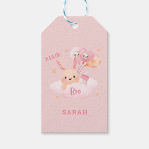 Étiquettes-cadeau Petit Baby shower d'Halloween rose Boo
