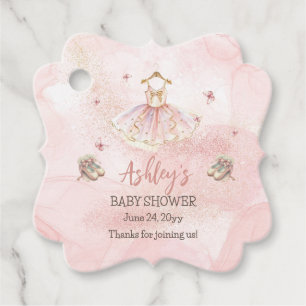 Étiquettes Cadeau Petit Baby shower fille Ballerina Tutu rose mignon
