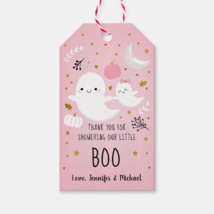 Étiquettes-cadeau Petit Boo rose fille fantôme Baby shower Merci