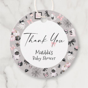 Étiquettes Cadeau Petit Boo rose Halloween Baby shower fille