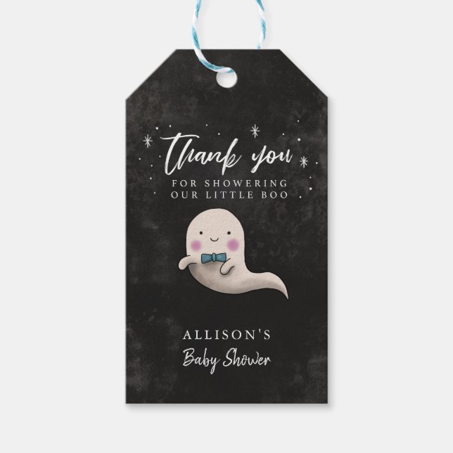 Étiquettes-cadeau Petit Boo thème Baby shower Merci (Devant)