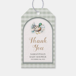Étiquettes-cadeau Petit Canard En vichy Merci Baby shower
