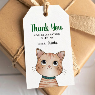 Étiquettes-cadeau Petit chat brun merci d'être venu Étiquette-cadeau