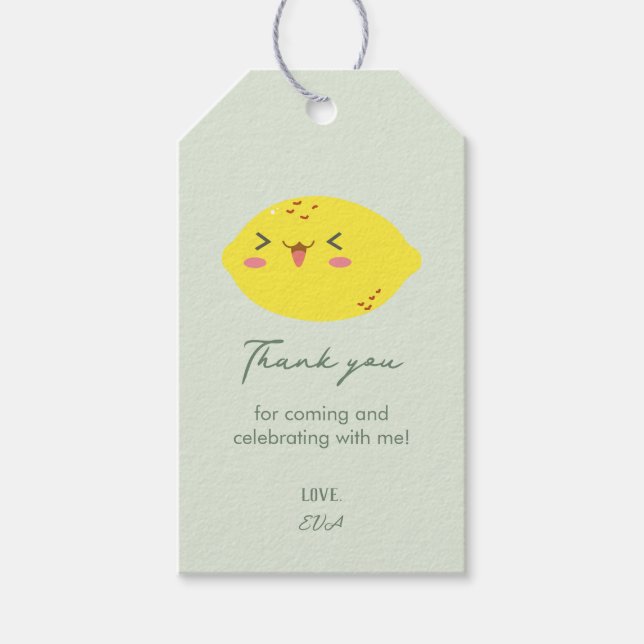 Étiquettes-cadeau Petit Citron Mignon Merci (Devant)