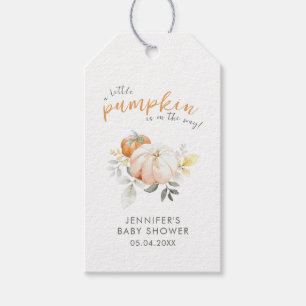 Étiquettes-cadeau Petit Citrouille Automne Automne Baby shower d'aqu