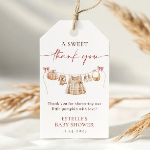 Étiquettes-cadeau Petit Citrouille Fall Rose fille Baby shower Favor
