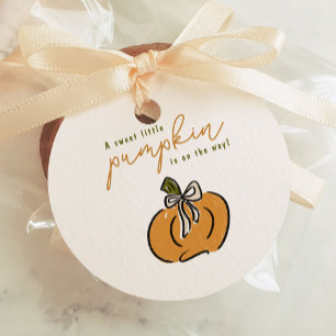 Étiquettes Cadeau Petit Citrouille Sur Le Chemin Baby shower Merci