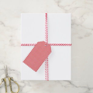 Étiquettes-cadeau Petit damier rouge et blanc
