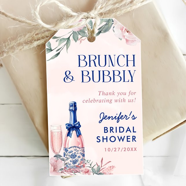 Étiquettes-cadeau Petit déjeuner champagnisé et fête de mariage péti (Créateur téléchargé)