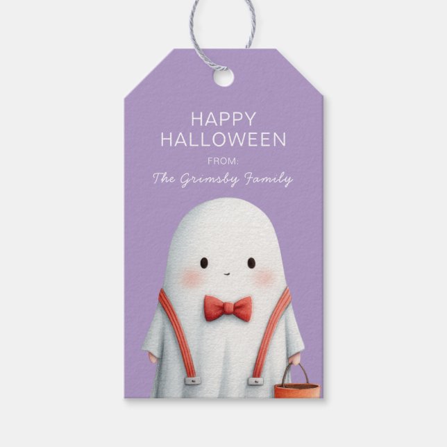 Étiquettes-cadeau Petit Fantôme Cadeau d'Halloween (Devant)