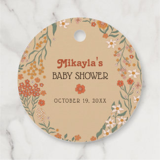 Étiquettes Cadeau Petit Fleur sauvage Automne Rustique Boho Baby sho
