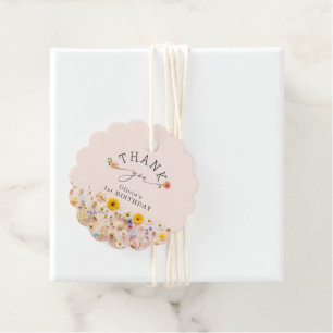 Étiquettes Cadeau Petit Fleur sauvage sauvage un Merci d'anniversair