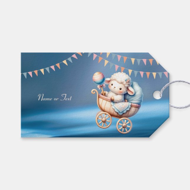 Étiquettes-cadeau Petit Lampe Douce Ciel Bleu Belle (Devant (Horizontal))