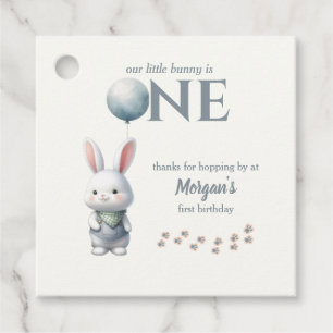 Étiquettes Cadeau Petit Lapin Turning One Blue Boys 1er anniversaire