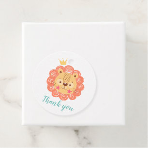 Étiquettes Cadeau Petit lion roi merci