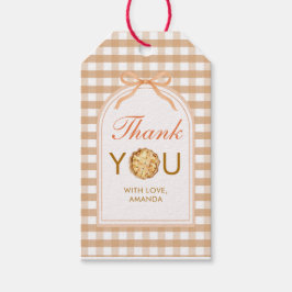 Étiquettes-cadeau Petit Merci à tarte Cutie Chute En vichy Bow