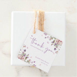 Étiquettes Cadeau Petit Papillon Baby shower de jardin Merci