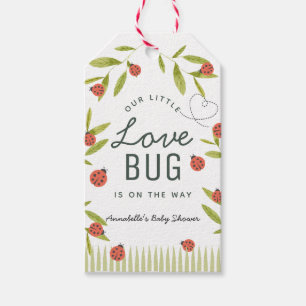 Étiquettes-cadeau Petit Papillon Ladybug Fête de Naissance Verte