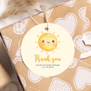 Étiquettes Cadeau Petit rayon de soleil Baby shower rond