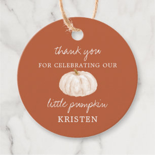 Étiquettes Cadeau Petite Citrouille Earthy Fall Baby shower Favorise