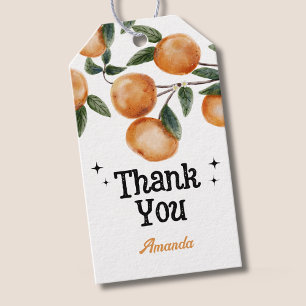 Étiquettes-cadeau Petite Douce Orange Baby Shower Merci
