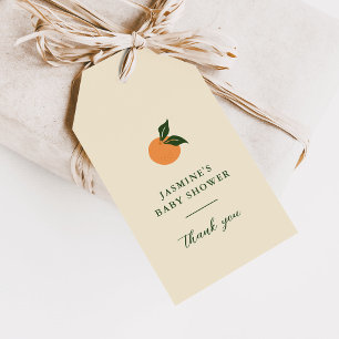 Étiquettes-cadeau Petite Douce Orange Citron Fête de Naissance Bébé