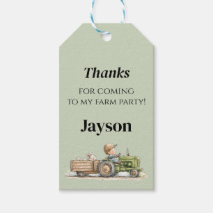 Étiquettes-cadeau Petite Ferme de Tracteur Anniversaire