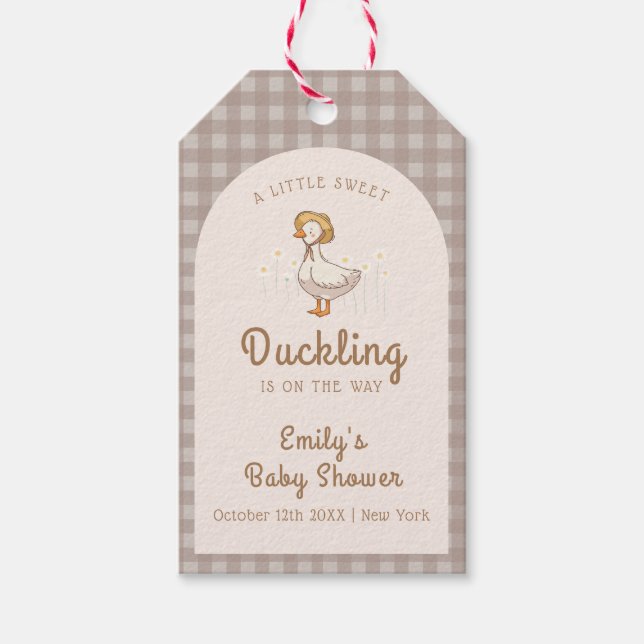 Étiquettes-cadeau Petite ferme En vichy Baby shower (Devant)