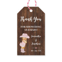 Petite fille Baby shower rose Faux Wood Favoriser