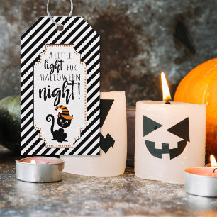 Étiquettes-cadeau Petite lumière pour la fête de chat de la nuit d'H