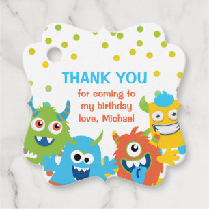 Étiquettes Cadeau Petite marque d'anniversaire Monster