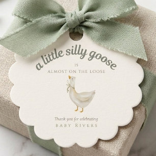 Étiquettes Cadeau Petite oie sotte Arc-en-ciel vert Sauge Baby Showe