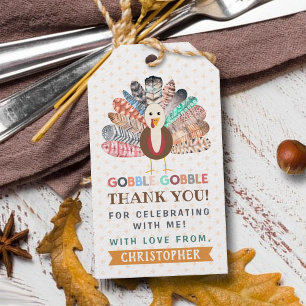 Étiquettes-cadeau Petite Turquie Thanksgiving N'importe quel âge fêt