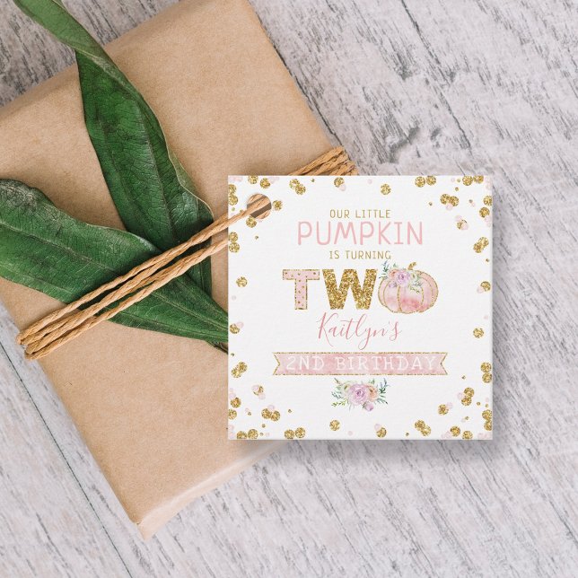 Étiquettes Cadeau Petites filles Citrouilles 2e anniversaire (Créateur téléchargé)