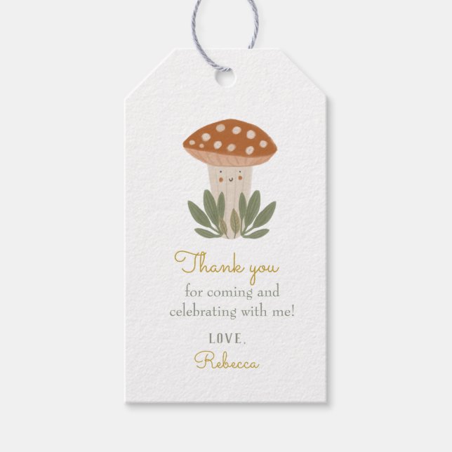 Étiquettes-cadeau Petits champignons Balises cadeaux d'anniversaire (Devant)