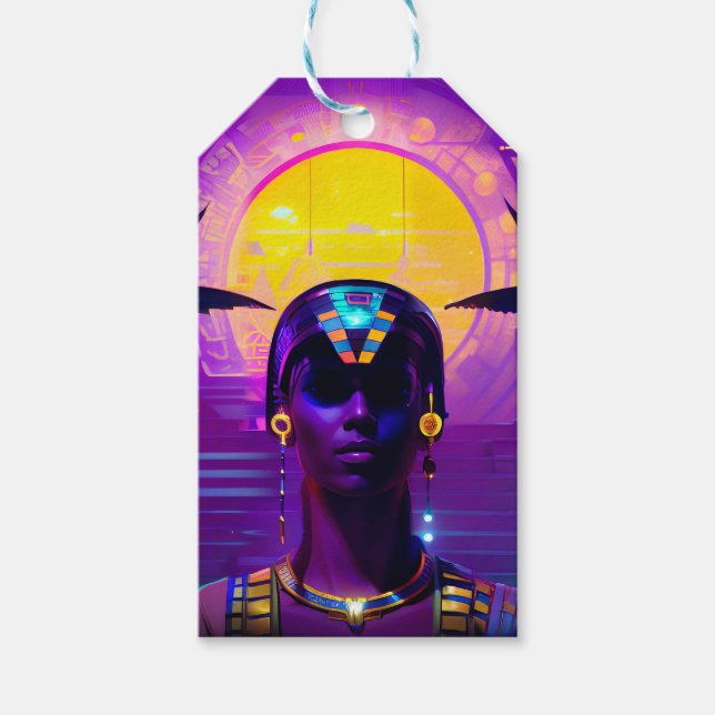 Étiquettes-cadeau Pharaon Synthwave (Devant)