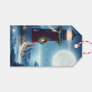 Étiquettes-cadeau Phare de Noël nautique