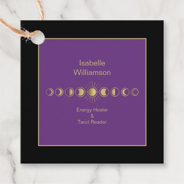 Étiquettes Cadeau Phase mystique de lune céleste Améthyste Spirituel (Devant)
