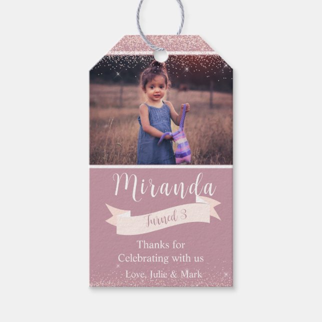 Étiquettes-cadeau Photo Anniversaire (Devant)