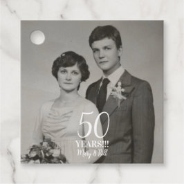 Étiquettes Cadeau photo anniversaire de mariage personnalisée modern